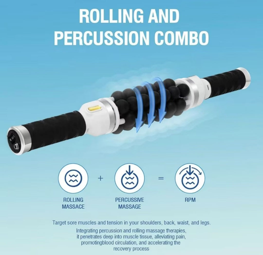 The mini wired body roller delivers targeted and powerful massage therapy for localized muscle relief.