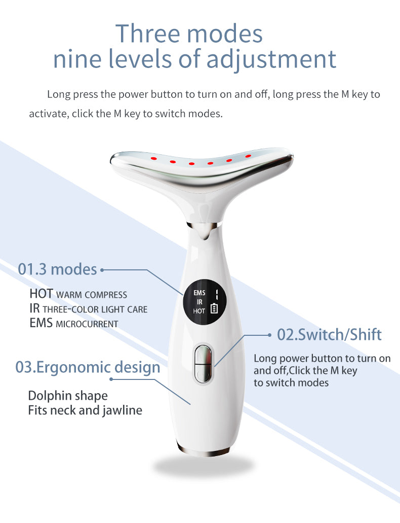 Neck Lifting Massager True Beauty Glow Facial Massager for Skin Care, Improve, Firm, Tightening and Smooth