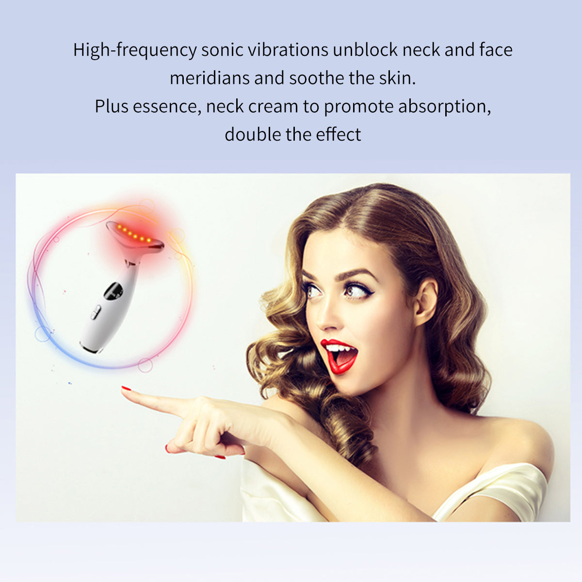 Neck Lifting Massager True Beauty Glow Facial Massager for Skin Care, Improve, Firm, Tightening and Smooth